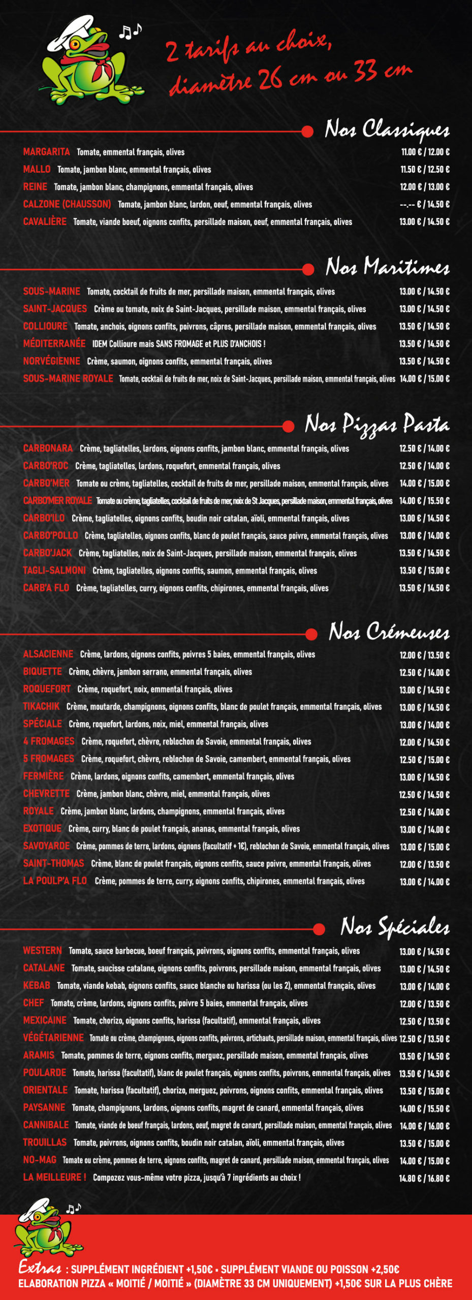 Liste pizzas 2024 - Pizzeria Le Canterrane à Trouillas